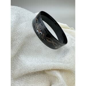 Vintage Michaela Frey Enameled Hand Painted Bangle Bracelet
